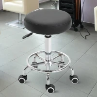 Vinsetto Adjustable Swivel Salon Stool Hydraulic PU Barber Rolling Massage Tattoo Chair Bar Beauty SPA Seat Black(m-8)