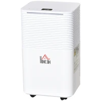 HOMCOM 1500 Sq. Ft Portable Electric Dehumidifiers with 3 Color Lights, LED Display, Quiet Dehumidifier for Basements, Bedroom, Bathroom, Closet, RV, 25pt/Day, White(m-11)