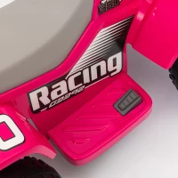 Qaba 6V Kids ATV Quad, 4 Wheeler Battery Powered Electric Ride on Car w/ Lights, Forward Backward, Pink(m-10)