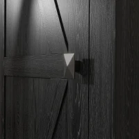 HOMCOM 48" Farmhouse Kitchen Pantry Storage Cabinet with Barn Door, Kitchen Pantry Cabinet with Adjustable Shelves, Black(m-9)