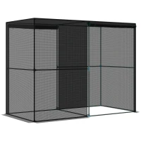 Outsunny 4' x 8' Crop Cage, Plant Protection Tent with Zippered Doors for Vegetable Garden, Backyard, Black(m-1)