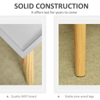 HOMCOM Coffee Table with Tray Top, Nordic Center Table with Pine Wood Legs, Rectangle Coffee Tables for Living Room, Gray(m-6)