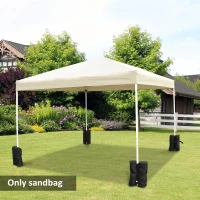 Outsunny 33lbs Canopy Weights Bags for Stability, Sandbag Anchor for Gazebo, Pop Up Tent Canopy, Canopies, Set of 4 - Black(m-10)