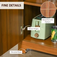 HOMCOM Retro Wine Cabinet for 6 Bottles, Wine Rack Sideboard Serving Bar with Glass Holders and 1 Drawer, Brown(m-5)