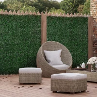 Outsunny 12PCs Grass Wall Panels, 20" x 20" Artificial Grass Wall Decor, Greenery Backdrop Panels Wall for Outdoor, Indoor, Garden, Fence, Backyard, Emerald Green(m-2)