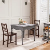 HOMCOM Wooden Dining Chairs Set of 2, Kitchen Chairs with Slat Back, Solid Structure for Living Room and Dining Room, Coffee(m-1)