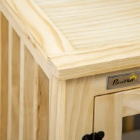 PawHut Wooden Dog Crate Furniture with Soft Cushion, Dog Crate End Table with Double Doors, Indoor Pet Crate for Small Medium Dogs(m-9)