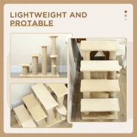 PawHut Cat Tree, Cat Tower Cat Stair Steps with Scratching Post, Hanging Play Ball for High Bed, Sofa, Indoor / Outdoor(m-7)