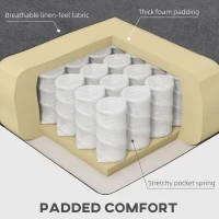 HOMCOM Convertible Bed with Couch, Button Tufted Fabric Sofa Bed with Adjustable Back for Living Room, Charcoal Grey(m-6)