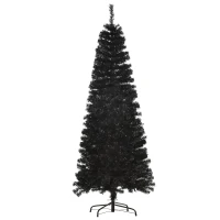 HOMCOM 6 FT Artificial Christmas Tree with Stand, Pencil Xmas Tree, Holiday Home Indoor Decoration for Party, Black(m-11)