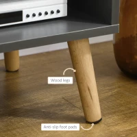 HOMCOM TV Stand for TVs up to 55", TV Cabinet with Shelves and Cable Holes, Entertainment Unit for Living Room, Dark Grey(m-6)