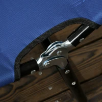 Outsunny 2 Piece Folding Chaise Lounge Pool Chairs, Outdoor Sun Tanning Chairs with 5-Level Reclining Back, Steel Frame for Beach, Yard, Patio, Blue(m-7)