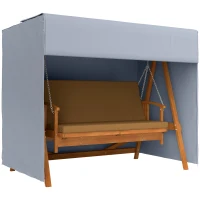 Outsunny Outdoor Patio Hammock Porch Swing Cover with UV, Water, & Dust Fighting Material, 81" x 49" x 65", Dark Gray(m-11)