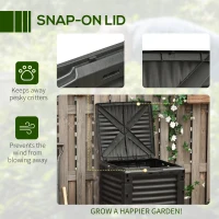 Outsunny Outdoor Compost Bin Garden Container, Fast Creation of Fertile Soil Aerating Compost Box, 80 Gallon, Green(m-6)
