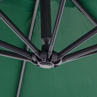 Outsunny 10' Cantilever Hanging Tilt Offset Patio Umbrella w/ UV & Water Safe Material & Cross Base (Weight Not Included), Green(m-9)