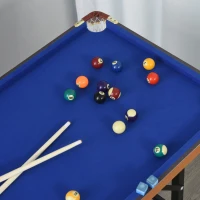 Soozier 55" Portable Folding Billiards Table Game Pool Table for Whole Family Number Use With Cues, Ball, Rack, Chalk, Blue(m-7)