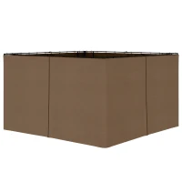 Outsunny 10' x 12' Universal Gazebo Sidewall Set with 4 Panels, Hooks, C-Rings Included for Pergolas & Cabanas, Brown(m-11)
