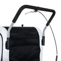 Aosom Elite Three-Wheel Bike Trailer for Kids Bicycle Cart for Two Children with 2 Security Harnesses & Storage, White(m-8)