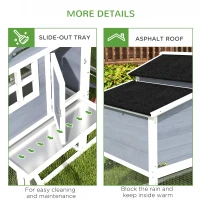 PawHut 76" Wooden Chicken Coop with Outdoor Run, Nesting Box, Tray, Door(m-5)