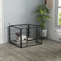 PawHut Metal Pet Playpen with Gate Indoor Outdoor for Small Animal(m-1)