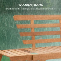 Outsunny Wooden Garden Bench for Outdoor, Front Porch Bench, Patio Loveseat with Cushions, Adjustable Armrests, Gray(m-6)