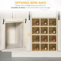 HOMCOM Kitchen Buffet with Hutch, Kitchen Pantry with Drawer and Wine Rack, White(m-6)