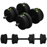Soozier 44LBS 2-in-1 Adjustable Barbell & Dumbbells Set, Weights Set with Non-slip Handles for Men and Women Home Gym Training(m-2)