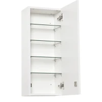 kleankin Wall Mount Medicine Cabinet, 5-tier Lockable Bathroom Cabinet with 2 Keys and Adjustable Shelves, White(m-10)