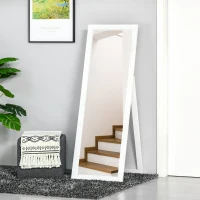 HOMCOM 58" x 20" Full Length Mirror with Frame, Floor Standing Mirror, Rectangular Full Body Mirror for Bedroom, Living Room, White(m-8)