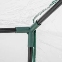 Outsunny 47" x 24" x 24" Portable Mini Tunnel Greenhouse Garden Planting Outdoor Flower Warm House Box with 2 Windows Steel Frame Weatherized Cover, Clear(m-9)