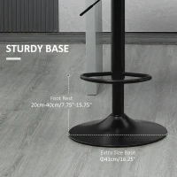 HOMCOM Swivel Barstools Set of 2 Adjustable Bar Stools with Footrest Armrests and PU Leather Back for Dining Room Black, Grey(m-7)