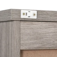 HOMCOM Tall Wooden 4 Drawer Vertical File Cabinet with Enclosed Storage for Letter/Legal Size, File Hangers and Lock, and Key, Grey Oak(m-8)