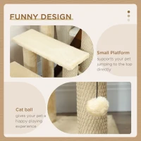 PawHut Cat Tree, Cat Tower Cat Stair Steps with Scratching Post, Hanging Play Ball for High Bed, Sofa, Indoor / Outdoor(m-5)