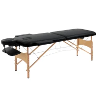 HOMCOM 83 Inch Portable Folding Massage Table, Height Adjustable Professional Salon Spa Facial Couch Bed with Free Carrying Case, Headrest, Armrests, Black(m-11)