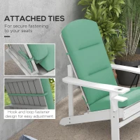 Outsunny Patio Chair Cushions for Adirondack Chair Replacement Cushions with Back and Ties, Set of 2, Green(m-6)