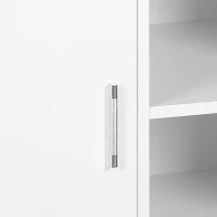 HOMCOM Printer Stand Multipurpose Moveable Filing Cabinet with Ample Inner Storage Space & 4 Easy-Rolling Wheels, White(m-9)