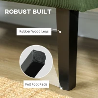 HOMCOM 46.5" Loveseat Couch with USB Ports, Corduroy Love Seat Sofa with Wood Legs for Living Room, Bedroom, Small Space, Green(m-7)