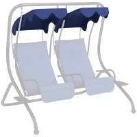 Outsunny 84A-052 Series 2-Seater Swing Canopy Replacement Top Cover, Blue(m-11)