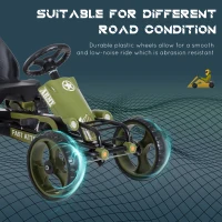 Aosom Pedal Go Kart for Kids with Adjustable Seat for 3-6 Year Old Boys and Girls, Green(m-6)