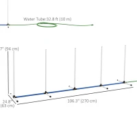 PawHut 2PCs Dog Agility Kit with Weave Poles, Spray Water Tube, Whistle, Carry Bag, White(m-3)