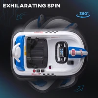 Aosom Bumper Car for Kids, 360° Rotation 6V Electric Ride On Bumper, White(m-4)