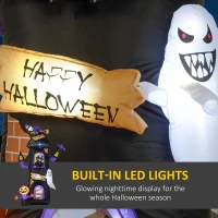 Outsunny 8.5ft Halloween Inflatable Horror Tree House with Witch, Ghost, Blow Up Outdoor Halloween Decoration LED Display(m-4)