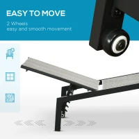 Outsunny Outdoor Chaise Lounge Chair, Waterproof Rattan Wicker Pool Furniture with 5-Position Reclining Adjustable Backrest & Wheels for Beach, Tanning, Poolside, Patio, Mixed Gray(m-6)