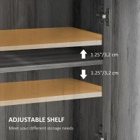 HOMCOM Farmhouse Sideboard Storage Cabinet with Doors and Drawer for Kitchen, Living room, 23.5"x11.75"x34.5", Gray(m-5)