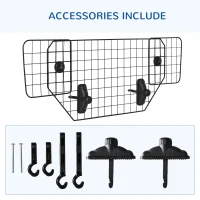 PawHut 35.5" - 47" Vehicle Pet Barrier, Adjustable Dog Fence for Car SUV Truck, Universal Fit Expandable Safe Guard Gate, Black(m-9)