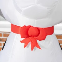 HOMCOM 6ft Christmas Inflatables Outdoor Decorations Puppy Dog Wearing a Santa Hat, Blow-Up Yard Christmas Decor with LED Lights Display(m-8)