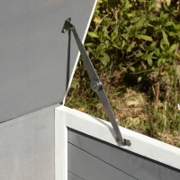 PawHut Rabbit Hutch Bunny Cage Small Animal Habitat with Ramp, Removable Tray and Openable Top, Inddor/Outdoor, Grey(m-9)