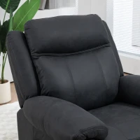 HOMCOM Manual Recliner Chair with Vibration Massage, Side Pockets, Microfibre Reclining Chair for Living Room, Black(m-9)