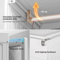 HOMCOM Portable Wardrobe Closet, Folding Clothes Storage Organizer with 8 Cube Compartments, 2 Hanging Rods, 11 Magnet Doors, White(m-7)