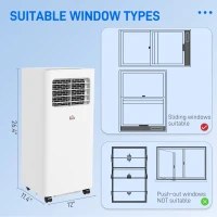 HOMCOM 8000 BTU Mobile Air Conditioner, 345 Sq. Ft., AC Unit with Dehumidifier, Sleep, 24H Timer On/Off, Window Kit, White(m-3)